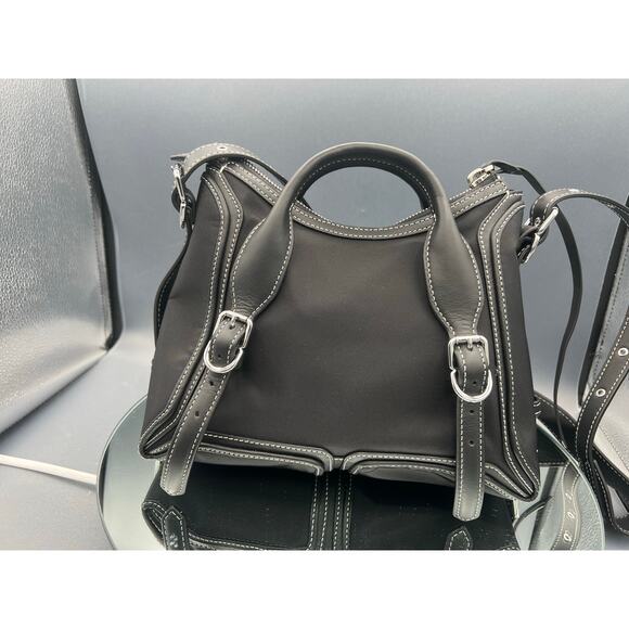 3.1 Phillip Lim Pashli Moto Nylon Satchel in black with silver-tone hardware - Picture 2 of 9